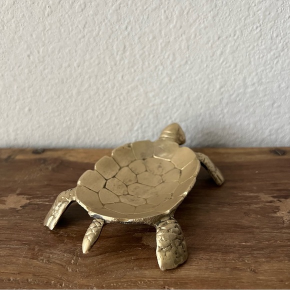 Vintage Solid Brass Turtle Trinket Dish Made in Taiwan - Picture 5 of 8